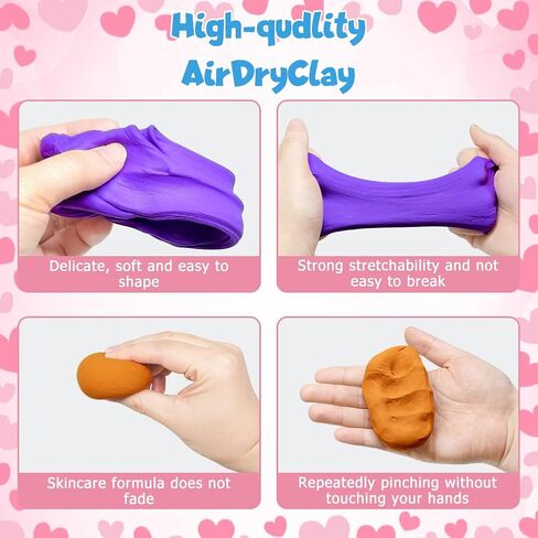 Air Dry Clay Kit with Greeting Cards, 12 Box Dessert Cake Modeling Clay, DIY Art and Craft Supplies for Kids Classroom Gift Exchange, Party Favors in Saudi Arabia