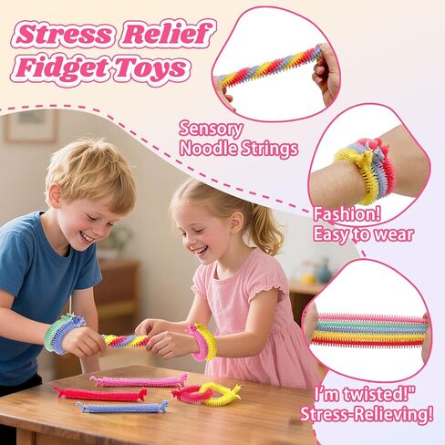 Valentines Day Cards for Kids School, 25 Pcs Stretchy String Unicorn Toys, Stress Relief Fidget Toys for Kids Party Favors, Valentines Classroom Prizes Treasure Box Gifts Must Haves in Saudi Arabia