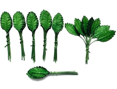 Ploen 50 pcs Green Leaves Roses Mulberry Paper Leaves with Wire Stems Size 1 cm Tiny Leaf Green104 Mulberry Paper Leaves Craft Supplies Scrapbooking Embellishments for so Many Card DIY Craft Projects in Saudi Arabia