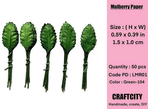 Ploen 50 pcs Green Leaves Roses Mulberry Paper Leaves with Wire Stems Size 1 cm Tiny Leaf Green104 Mulberry Paper Leaves Craft Supplies Scrapbooking Embellishments for so Many Card DIY Craft Projects in Saudi Arabia