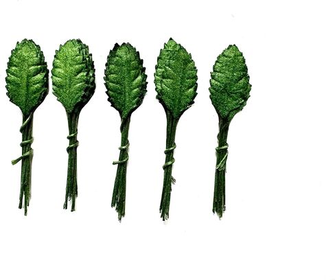 Ploen 50 pcs Green Leaves Roses Mulberry Paper Leaves with Wire Stems Size 1 cm Tiny Leaf Green104 Mulberry Paper Leaves Craft Supplies Scrapbooking Embellishments for so Many Card DIY Craft Projects in Saudi Arabia