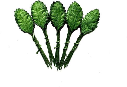 Ploen 50 pcs Green Leaves Roses Mulberry Paper Leaves with Wire Stems Size 1 cm Tiny Leaf Green104 Mulberry Paper Leaves Craft Supplies Scrapbooking Embellishments for so Many Card DIY Craft Projects in Saudi Arabia
