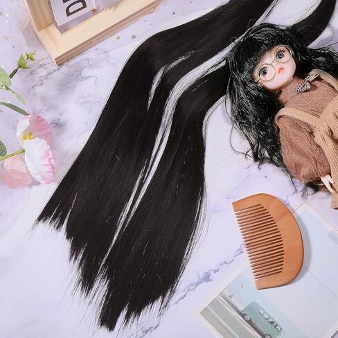 CHGCRAFT Doll Hair Wefts for Rerooting Doll Wigs Doll Hair Extensions for Doll Hair Making Doll DIY Making Accessories Figurine Wigs, Black in Saudi Arabia