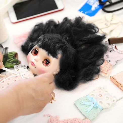 CHGCRAFT Doll Hair Wefts for Rerooting Doll Wigs Doll Hair Extensions for Doll Hair Making Doll DIY Making Accessories Figurine Wigs, Black in Saudi Arabia