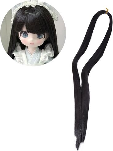 CHGCRAFT Doll Hair Wefts for Rerooting Doll Wigs Doll Hair Extensions for Doll Hair Making Doll DIY Making Accessories Figurine Wigs, Black in Saudi Arabia