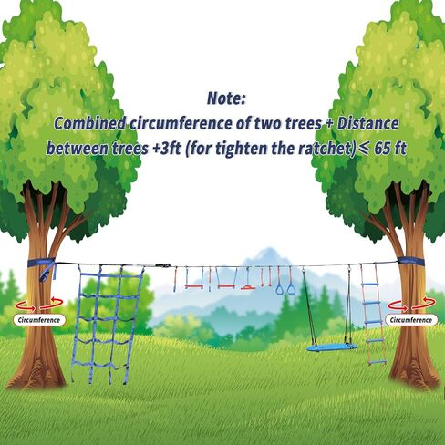 65 FT Ninja Warrior Obstacle Course Swing Set for Kids with 12 Obstacles,Outdoor Playset with Monkey Bars for Backyard in Saudi Arabia