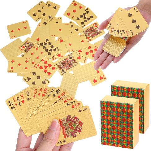 2 Decks Mini Deck of Cards Waterproof Mini Playing Cards 2.09in Miniature Poker Card Portable Card Games for Adults Party Favor Novelty Party Gift Christmas Halloween in Saudi Arabia