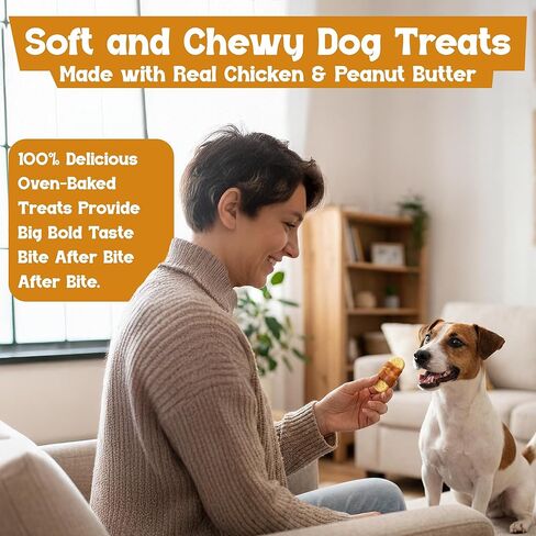 Beefeaters Peanut Butter Dog Biscuits with Real Chicken - Oven-Baked, High-Protein, Low-Fat Treats for Small, Medium & Large Dogs – Ideal for Training, Dental Benefits - No Artificial Flavors in Kuwait