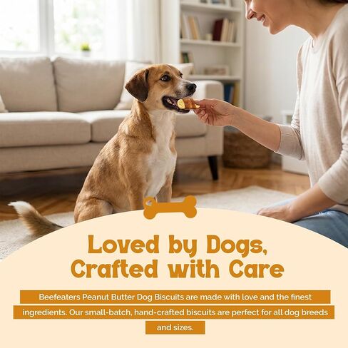 Beefeaters Peanut Butter Dog Biscuits with Real Chicken - Oven-Baked, High-Protein, Low-Fat Treats for Small, Medium & Large Dogs – Ideal for Training, Dental Benefits - No Artificial Flavors in Kuwait