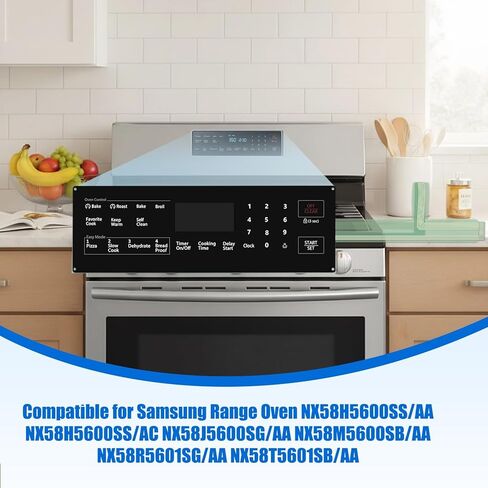 DG34-00027D لوحة مفاتيح تبديل الغشاء لمجموعة سامسونج فرن NX58H5600SS/AA NX58H5600SS/AC NX58M5600SB/AA NX58R5601SG/AA NX58T5601SB/AA استبدال in Kuwait