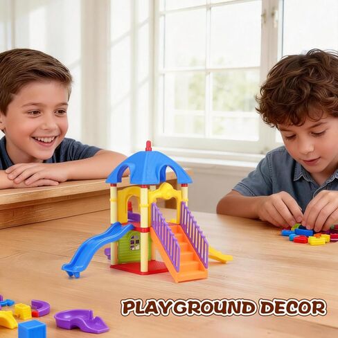 doitool الأطفال الصغار ملعب نموذج لعبة الشرائح، شريحة صغيرة زخرفة بيت الدمية للأطفال، ديكور ملعب دمية مصغرة للعب التظاهر وتزيين الغرفة، 11. 4 × 11 × 9 بوصة in Kuwait