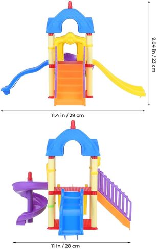 doitool الأطفال الصغار ملعب نموذج لعبة الشرائح، شريحة صغيرة زخرفة بيت الدمية للأطفال، ديكور ملعب دمية مصغرة للعب التظاهر وتزيين الغرفة، 11. 4 × 11 × 9 بوصة in Kuwait