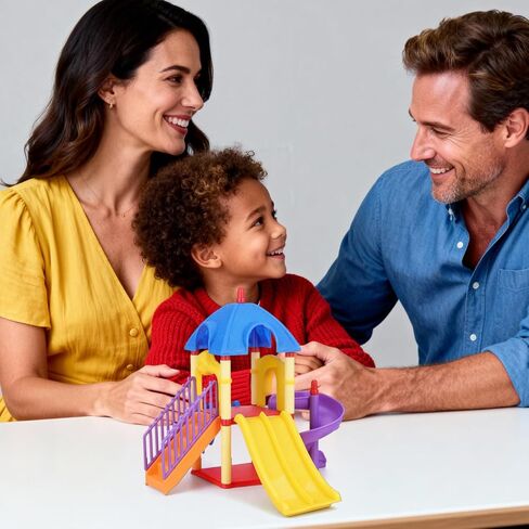 doitool الأطفال الصغار ملعب نموذج لعبة الشرائح، شريحة صغيرة زخرفة بيت الدمية للأطفال، ديكور ملعب دمية مصغرة للعب التظاهر وتزيين الغرفة، 11. 4 × 11 × 9 بوصة in Kuwait