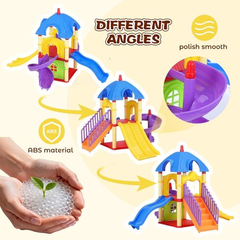 doitool الأطفال الصغار ملعب نموذج لعبة الشرائح، شريحة صغيرة زخرفة بيت الدمية للأطفال، ديكور ملعب دمية مصغرة للعب التظاهر وتزيين الغرفة، 11. 4 × 11 × 9 بوصة in Kuwait