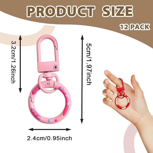 12 Color Lobster Claw Clasp, Colorful Metal Keychain, Snap Lobster Claw Clasp with Spring for Bag Door Key Chains DIY Craft Jewelry Making in Kuwait