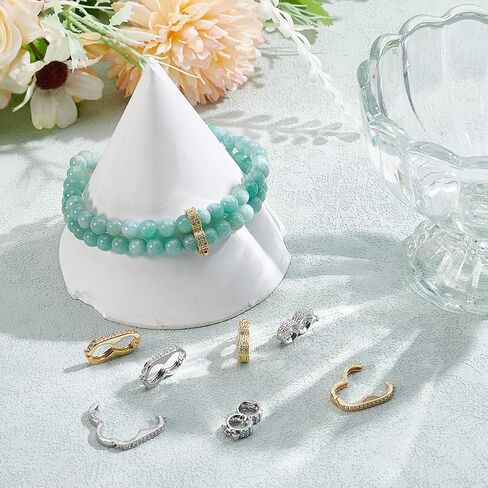 8PCS Necklace Shortener Clasp, 4 Styles Pearl Beaded Necklace Adjuster to Shorten with Cubic Zirconia Chain Shortener Clasp with Secure Lock for 5-6mm Beads Necklaces Bracelet Jewelry in Saudi Arabia