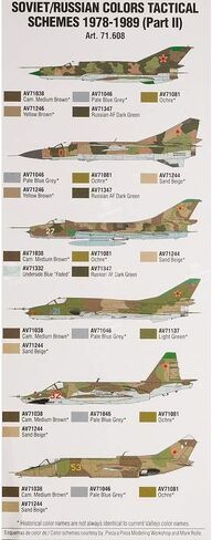 Vallejo VJ71608 - Air War Color Series Soviet/Russian Colors Tactical Schemes 1978-1989 (Part II) - Vj71608, Multi in Saudi Arabia