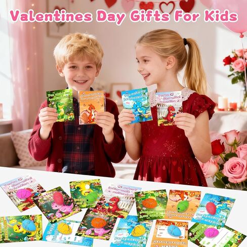 بطاقات عيد الحب من كريولبو لمدرسة الأطفال - 24 حزمة من هدايا عيد الحب للأطفال، مجموعات تفريخ بيض الديناصورات مع بطاقات عيد الحب، وتبادل الفصول الدراسية وهدايا الحفلات للبنين والبنات in Kuwait