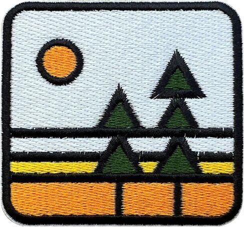 Sunset Nature Tree 3 Inches Embroidery Patch, Forest Iron On/Sew On Travel Embroidered Applique Patch,Travel Patches,Fabric Patches for Clothes Backpacks Hats, Adventure DIY Accessories Gifts in Saudi Arabia