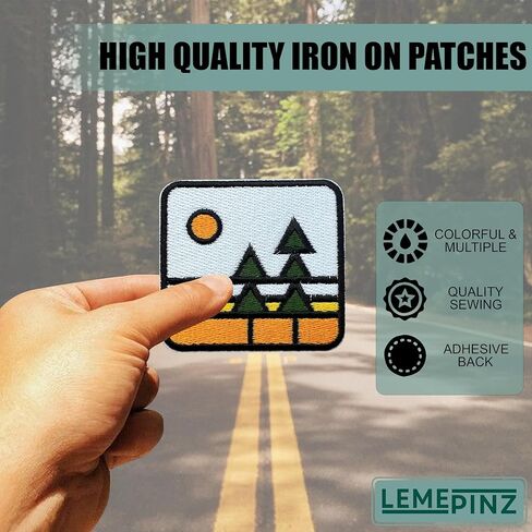 Sunset Nature Tree 3 Inches Embroidery Patch, Forest Iron On/Sew On Travel Embroidered Applique Patch,Travel Patches,Fabric Patches for Clothes Backpacks Hats, Adventure DIY Accessories Gifts in Saudi Arabia