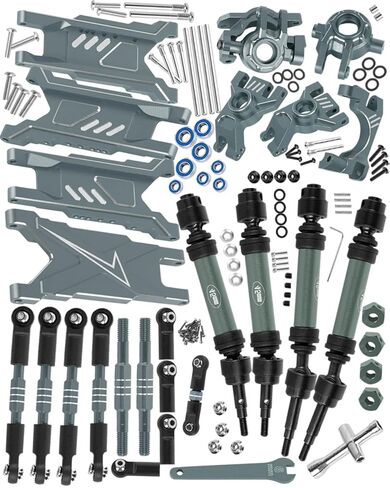 RC Upgrades Part for 1/10 Slash/Rustler/Stampede 4x4 4WD VXL,Alloy Suspension A-Arm,Caster Block,Steering Blocks,Stub Axle Carriers,Drive Shaft,Camber Links,CVD/Axles/Drive Shaft,Titanium in Saudi Arabia