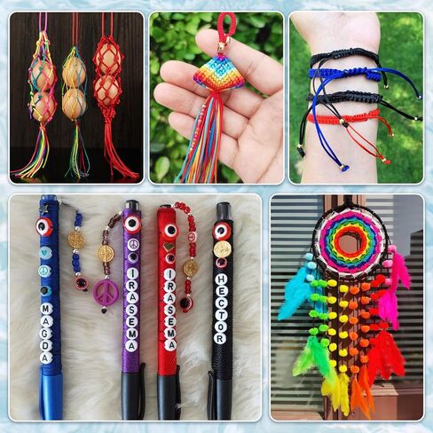 2 Rolls Nylon Rattail Satin Cord 1.5mm Braided Nylon String Friendship Bracelet String Knotting Cord for Macrame Crafts Kumihimo Dream Catchers Braid Hair in Saudi Arabia