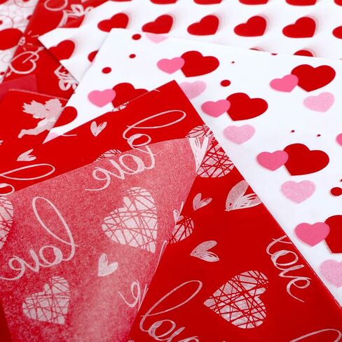 Naler 60 Sheets 14x20In Valentine's Day Tissue Paper Red Themed Gift Wrapping Tissue Paper for Valentine's Day Wedding Decorations in Saudi Arabia
