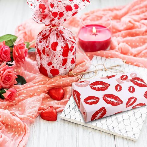 Naler 60 Sheets 14x20In Valentine's Day Tissue Paper Red Themed Gift Wrapping Tissue Paper for Valentine's Day Wedding Decorations in Saudi Arabia