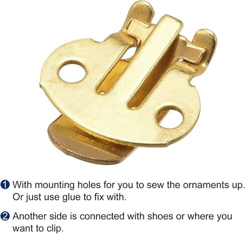 uxcell Blank Shoe Clips 24mm x 14mm Iron for DIY Crafts Decoration Gold Tone 10 Pcs in Saudi Arabia