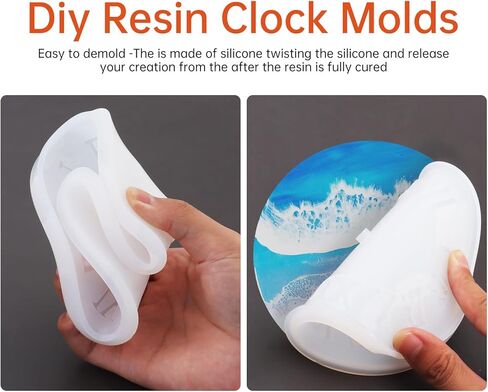5.9 Inch Handmade Silicone Clock Molds - 4 Pcs (Arabic+Roman+Hollow+Constellations) for DIY Resin Crafts/Home Wall Hanging Ornaments,DIY Clock Dial Resin Mould Kit in Saudi Arabia