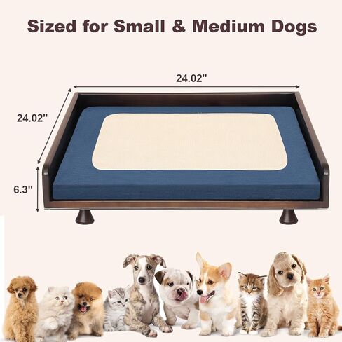 Smart Pet Bed with Powerful Downward Ventilation & Heating, Solid Wood Frame, Touch Control, 3-Speed Warmth & Cooling, Removable Heating Pad, 3-Color Ambient Light, All-Season Comfort for Cats & Dogs in Saudi Arabia