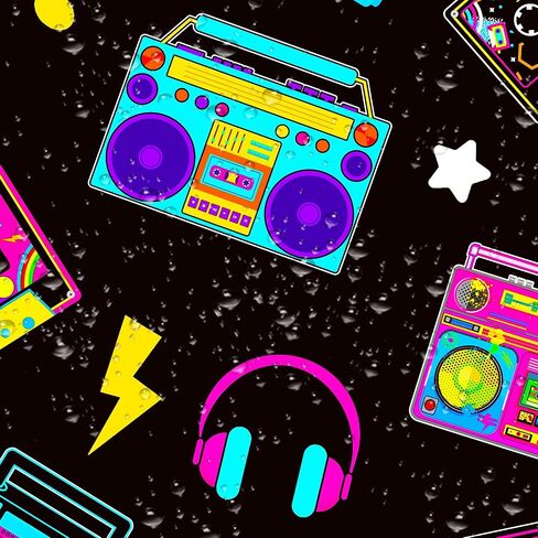 umoni Casette Tape and Boom Box Tablecloth Radio Boombox Party Supplies 2PCS 80s 90s Party Table Covers 1980s Music Birthday Party Decorations for Retro Theme Party Decor in Saudi Arabia