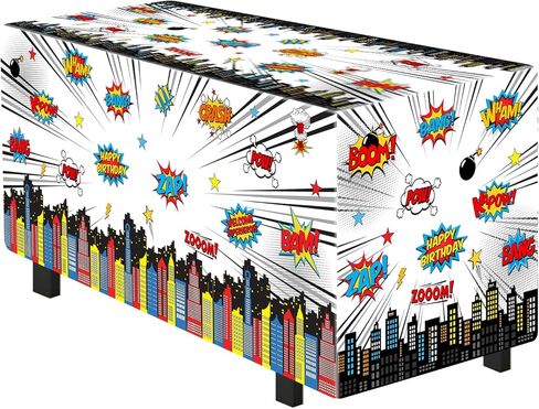 1 قطعة 6Ft بطل البوليستر مفرش المائدة ، 72 ''x 30'' خارقة موضوع غطاء الطاولة لوازم ديكور الحفلات in Kuwait