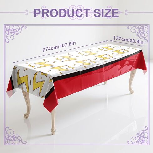 Mprocen Cartoon Red White Yellow Birthday Party Tablecloth 3 Pcs 54 x 108 Inch Cute Decorations Party Supplies Animation Theme Plastic Table Covers Disposable Table Cloth Boys Girls in Saudi Arabia