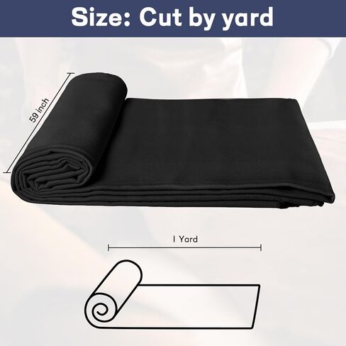 قماش قطني من The Yard، قماش سميك، 280 جرامًا في المتر المربع، مناسب للخياطة والحقائب والحرف اليدوية ومفارش المائدة وديكور المنزل (أسود، 36 بوصة (1 ياردة)) in Kuwait
