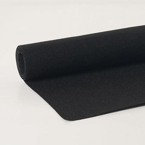 Q&J Fabric Co. 36 Inch Black Felt Fabric Sheet by The Yard - EN Standard 1mm Thick 1 Yard Felt Pack Sheet Soft Woven Acrylic Felt Roll for Sewing DIY Art Crafts, Projects & Home Decorations(16'' Wide) in Saudi Arabia