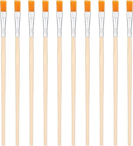 Flat Paint Brush Set, 10 Pcs Flat Paint Brushes for Acrylic Painting Small Paintbrush with Wooden Handle Artists Paintbrush Craft Brush for Watercolor Gouache Oil Body Detail Painting in Saudi Arabia