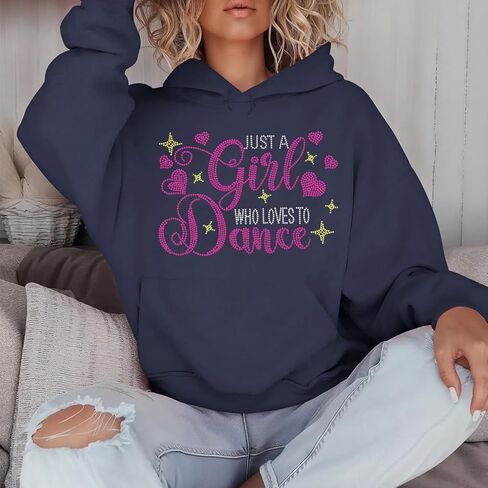 SUPERDANT Dance Iron on Rhinestones for Clothes Just a Girl Who Loves to Dance Crystal Heat Transfer Stickers Iron on Decals Rhinestone Patches for T-Shirt Clothing Hoodie Jackets DIY Art Craft Gifts in Saudi Arabia