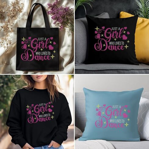 SUPERDANT Dance Iron on Rhinestones for Clothes Just a Girl Who Loves to Dance Crystal Heat Transfer Stickers Iron on Decals Rhinestone Patches for T-Shirt Clothing Hoodie Jackets DIY Art Craft Gifts in Saudi Arabia