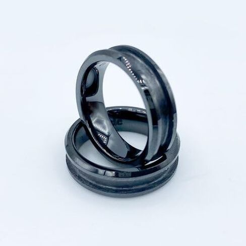 Black Ceramic Ring Blank Core 8mm For Inlay Jewelry Making in Saudi Arabia