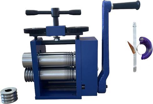 PTKTLAM 4-in-1 Jewelry Rolling Mill, Draw Round Square Flat Semicircle Wire, 1.6" 42mm Roller 1:5 Gear Ratio, Adjustable Thickness for Gold Silver Copper, DIY Jewelry Making Tool in Saudi Arabia
