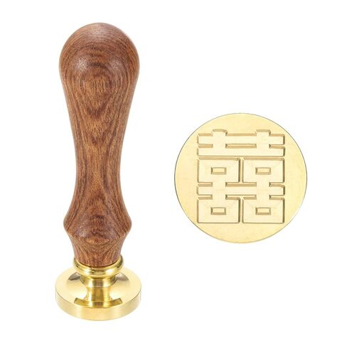 MECCANIXITY خمر ختم الشمع ختم، 25mm الزهور والنباتات رئيس النحاس والطوابع مقبض خشبي لعيد الهالوين شخصية عيد الميلاد بطاقات الزفاف هدية مغلفات دعوة الختم، F26 in Kuwait