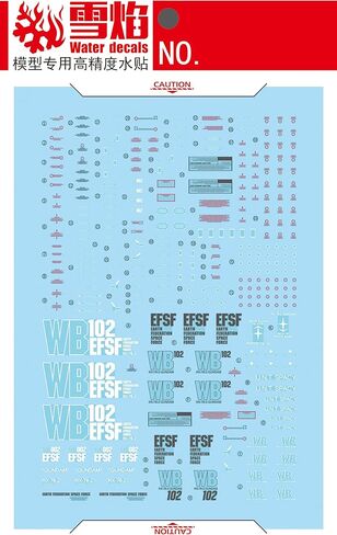 ANSAI Decals Water Sticker Fits MG 1/100 RX 78 2.0 VER 3.0 DIY Modeling Decals in Kuwait