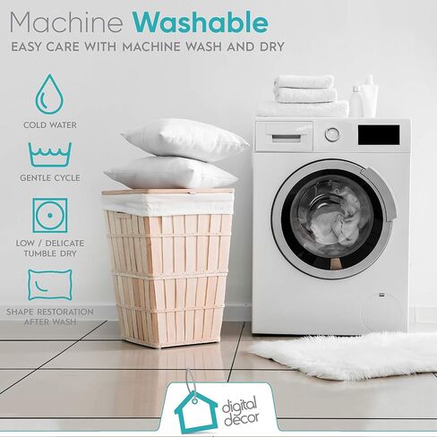 ديكور رقمي وسادة رمي مزخرفة مقاس 20 × 20، شكل وسادة بديلة ناعمة لا تسبب الحساسية للأريكة والأريكة وديكور غرفة النوم، مصنوعة في الولايات المتحدة الأمريكية، حشوة وسادة مربعة، أبيض، عبوة واحدة in Kuwait