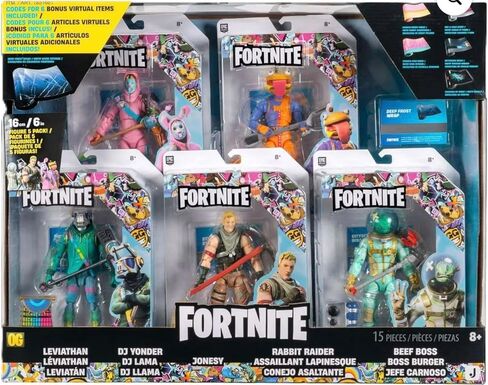 مجموعة شخصيات مجسمة من Fortnite مكونة من 5 قطع مع عناصر افتراضية، غلاف Deep Frost، Leviathan، DJ Yonder، Jonesy، Rabbit Raider، 15 قطعة، للأعمار من 8 سنوات فما فوق in Saudi Arabia
