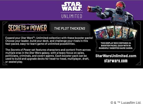 Asmodee Star Wars: Unlimited TCG Secrets of Power Booster Display - 24 Booster Packs with Rare, Foil, Leader & Token Cards, Ages 12+, 2+ Players, 20 Minute Playtime in Saudi Arabia