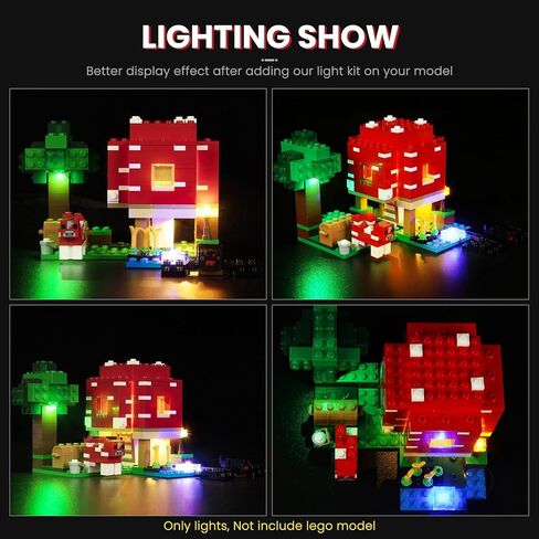 Light Kit for Lego The Mushroom House 21179, Innovative Led Lighting Kit Light Design and Configuration Compatible with Lego 21179 Building Blocks Model - NOT Included The Model Set in Kuwait