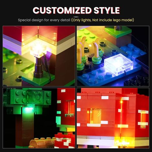 Light Kit for Lego The Mushroom House 21179, Innovative Led Lighting Kit Light Design and Configuration Compatible with Lego 21179 Building Blocks Model - NOT Included The Model Set in Kuwait