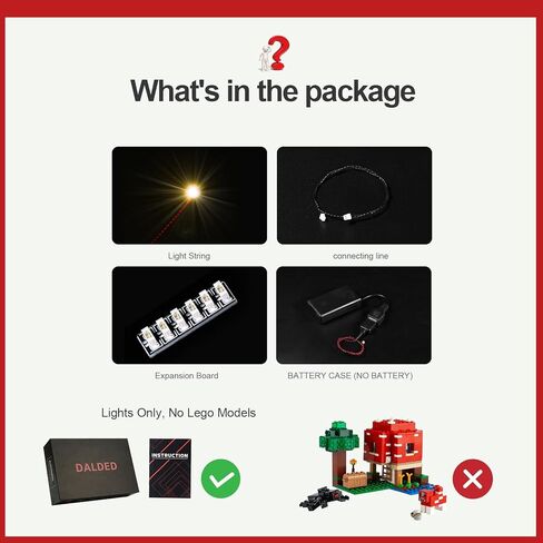 Light Kit for Lego The Mushroom House 21179, Innovative Led Lighting Kit Light Design and Configuration Compatible with Lego 21179 Building Blocks Model - NOT Included The Model Set in Kuwait