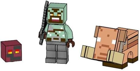 Lego Minecraft Orc Warrior Set with Baby Hoglin & Magma Cube in Foil & Paper Pack in Saudi Arabia